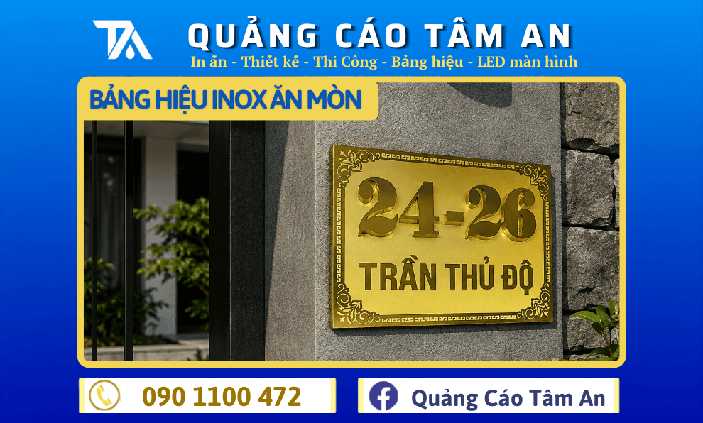 Bảng hiệu inox ăn mòn