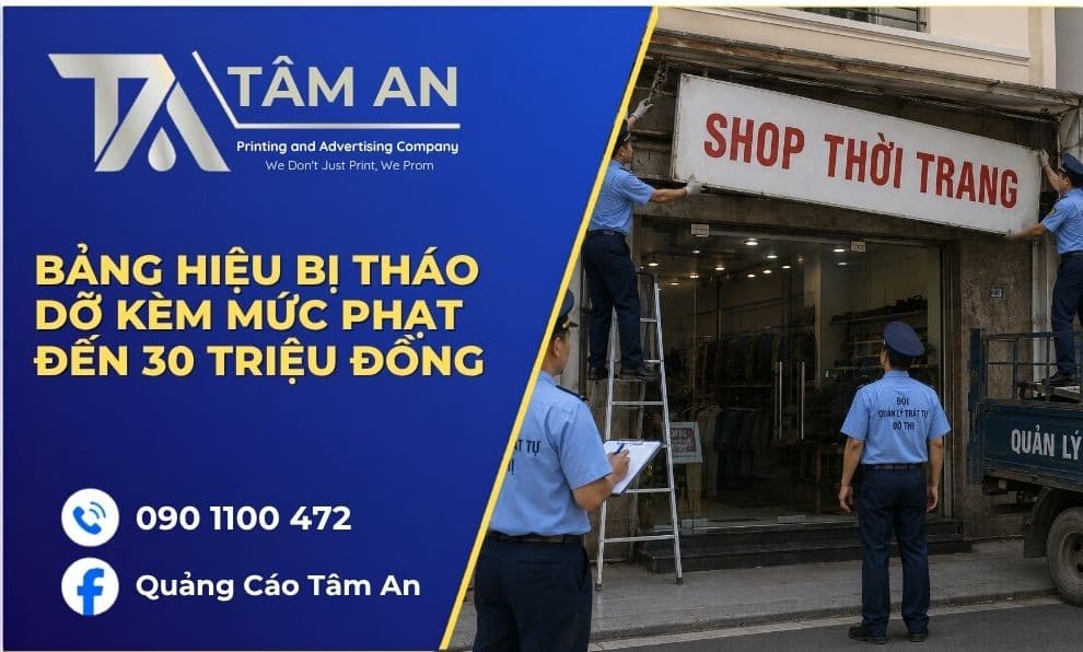Bảng hiệu bị tháo dỡ: Mức phạt đến 30 triệu đồng khi nào xảy ra?