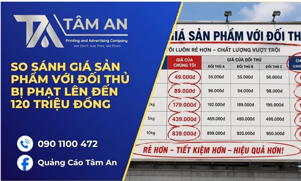So Sánh Giá Sản Phẩm Với Đối Thủ Bị Phạt Lên Đến 120 Triệu Đồng!