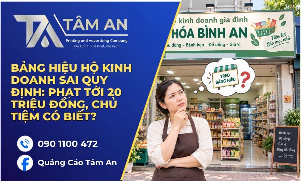 Bảng hiệu hộ kinh doanh sai quy định: Phạt tới 20 triệu đồng, chủ tiệm có biết?