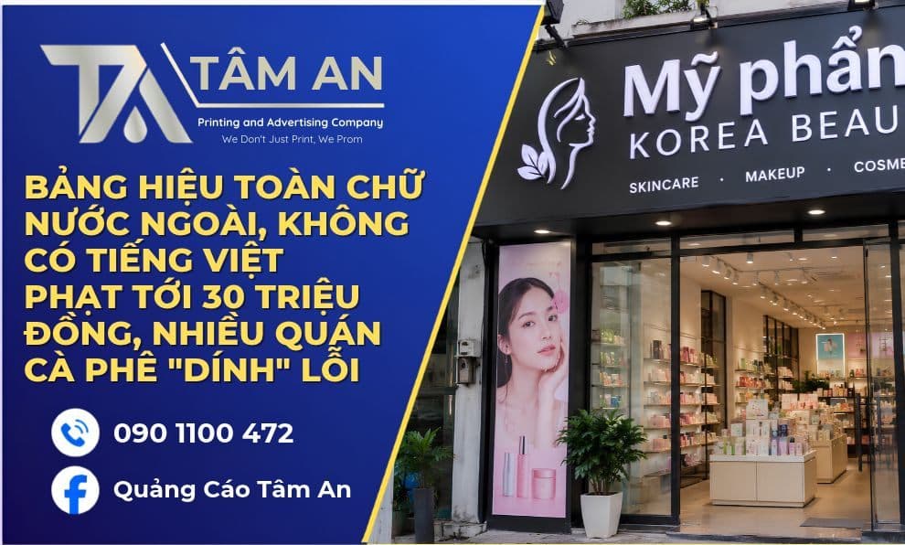 Bảng hiệu toàn chữ nước ngoài, không có tiếng Việt: Phạt tới 30 triệu đồng, nhiều quán cà phê "dính" lỗi