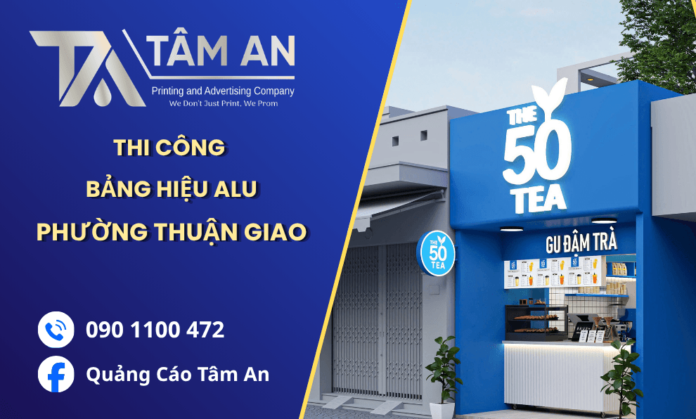 Lắp Đặt Bảng Hiệu Mặt Dựng Alu Chữ Nổi Tại Thuận Giao