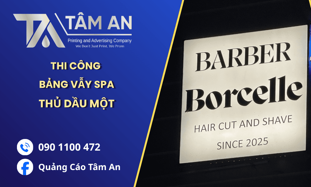 Thi công bảng vẫy Spa tại Thủ Dầu Một: Đẹp mắt, bền bỉ, hiện đại