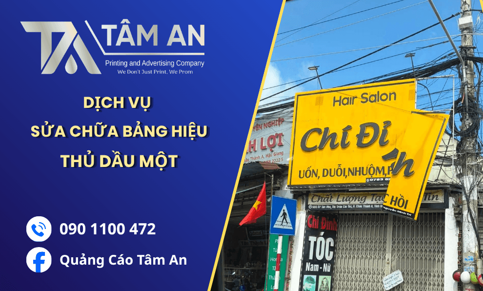 Dịch vụ sửa chữa bảng hiệu nhanh chóng, giá rẻ tại Thủ Dầu Một