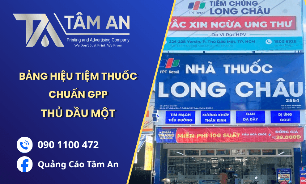 Thiết kế bảng hiệu nhà thuốc chuẩn GPP tại Thủ Dầu Một