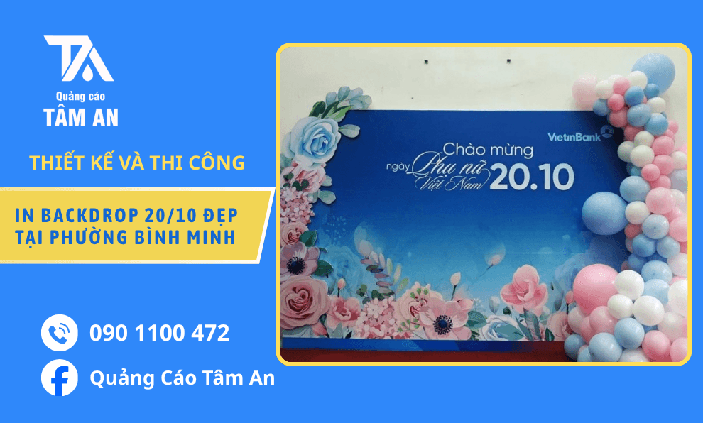 In Backdrop 20/10 Thiết Kế Đẹp, In Theo Kích Thước Sự Kiện Tại Phường Bình Minh